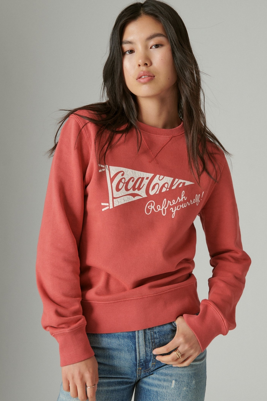 coca-cola cotton fleece crew neck sweatshirt